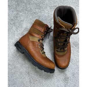 Wolverine Work Boots Mens 13M Brown Leather Lace Up Combat W04217 Slip Resistant
